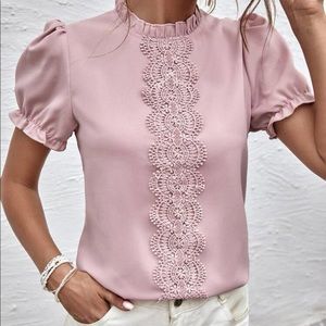 🌸NEW SHEIN Dusty Rose Lace Blouse🌸